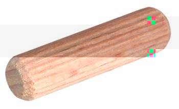 Deluxe wooden dowel with turned rings, actual product photo