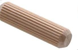 Fluted Wooden Dowel Pin, actual product photo